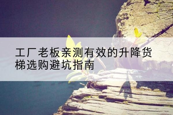 中牟升降货梯怎么选-工厂老板亲测有效的升降货梯选购避坑指南